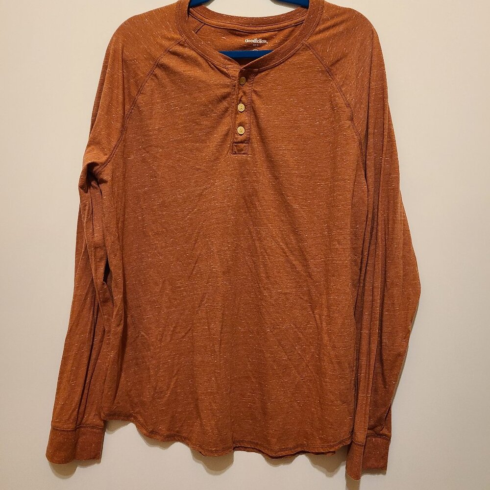 GOODFELLOW & CO ORANGE HENLEY SIZE XL